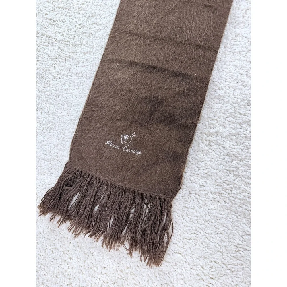 Alpaca Camargo Scarf Unisex OS Brown 100% Alpaca Wool Made in Peru Llama